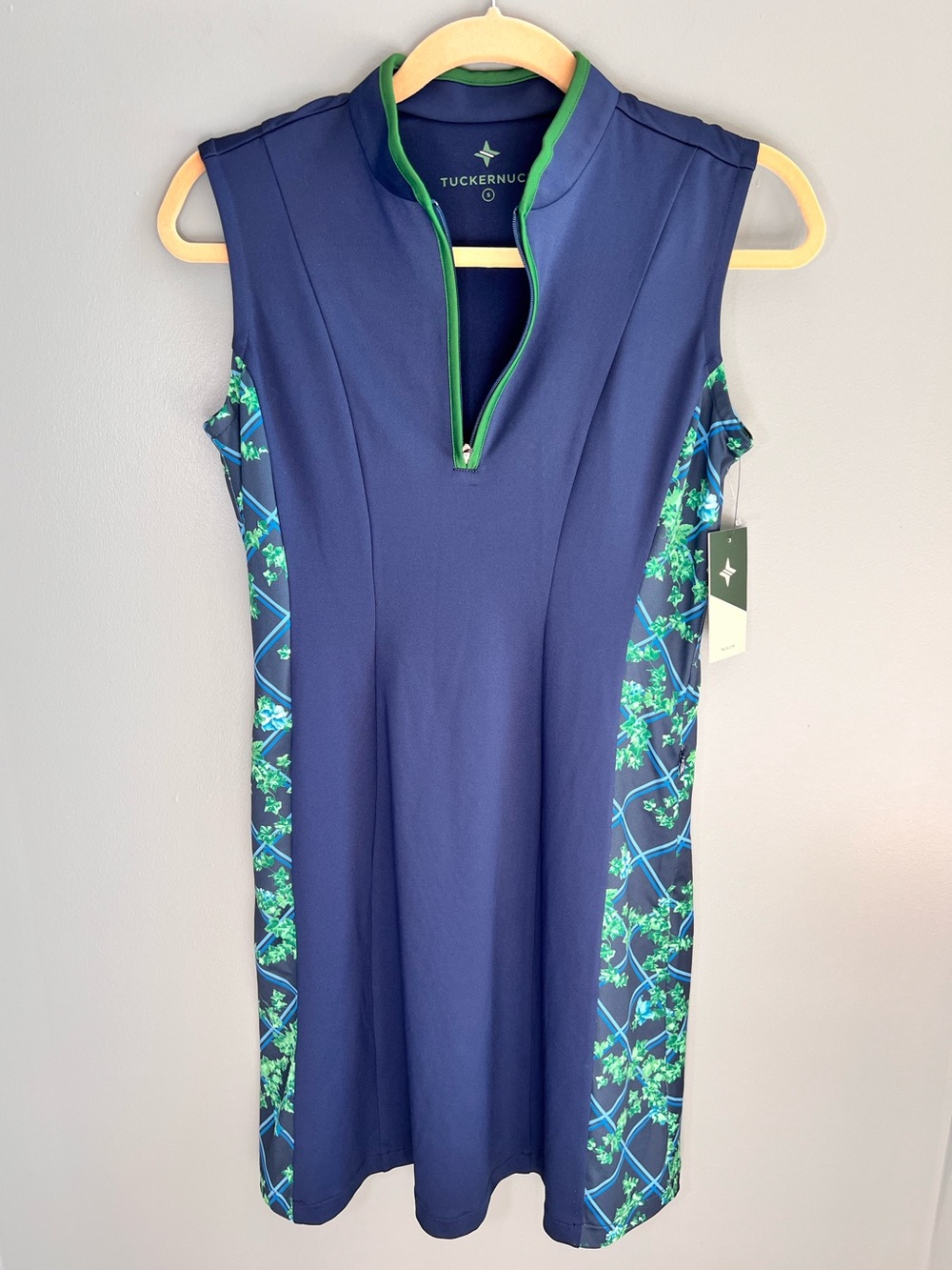 TUCKERNUCK Sport Roxana Half Zip Golf Tennis Dress Navy Vine Green NWT Small - Picture 3 of 16